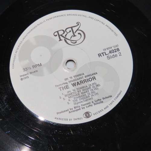 Vintage Vinyl Music Record LP 33 rpm The Warrior Ipi `N Tombia Margaret Singana 1973