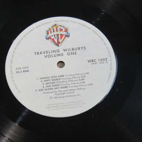 Vintage Vinyl record LP 33 rpm The Travelling Wildbury`s - Tusk records 1988 - WBC 1652