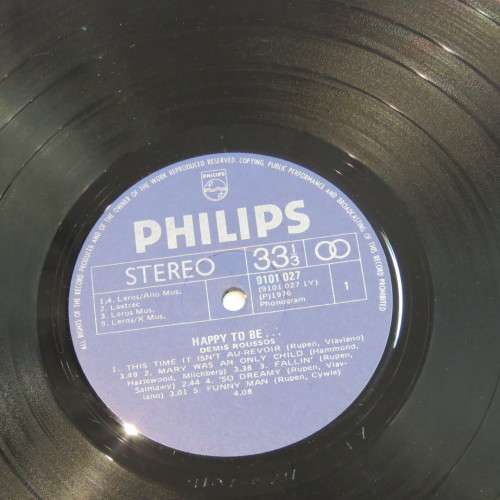 Vintage Music LP Vinyl 33 rpm Demis Roussors Happy to be - Philips 9101027 Stereo 1976