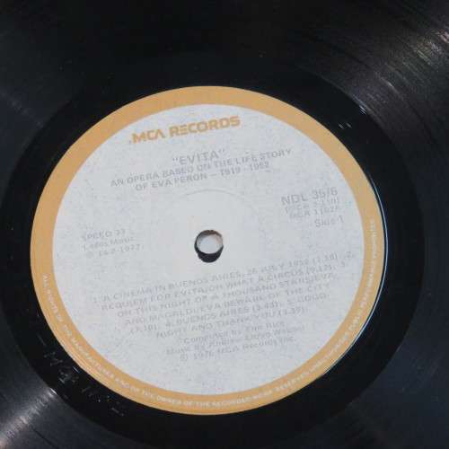 Vintage Vinyl Music Record LP 33 rpm EVITA Andrew Lloyd Webber 1977 MCA Records - NDL 35/6