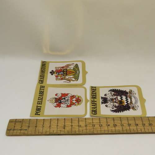 Lot of 3 vintage caravan Town Emblem stickers - Unused
