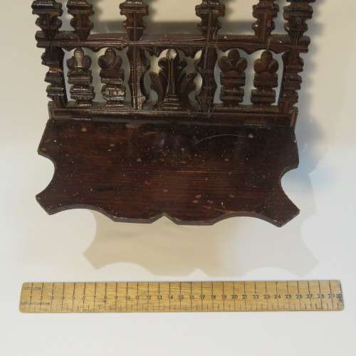 Pair of Antique wooden fret work wall hangings - 46 cm High