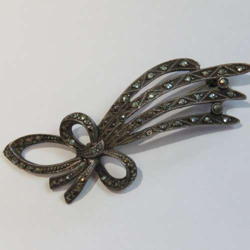 Sterling silver markasite brooch