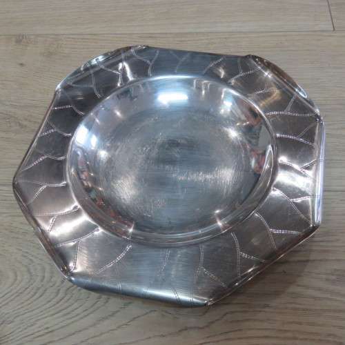 Silverplated Bangkok arts and crafts ice/punch bucket on drip tray - 37 cm High
