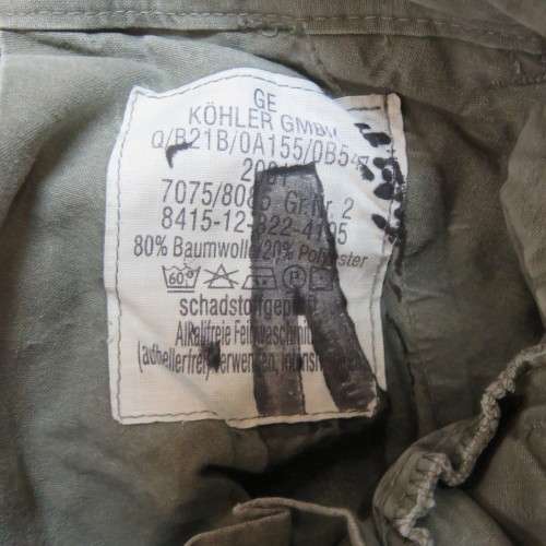 German Army Flecktarn Camo combat trousers - Size 34 - Inner leg 69 cm