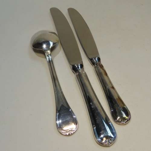 Single setting with 6 pieces - SANT ANDREA knives and forks - Unused, but personalized