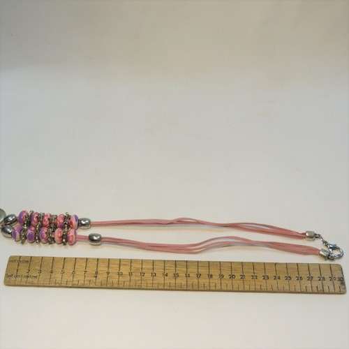 Costume jewellery pink necklace with cross pendant