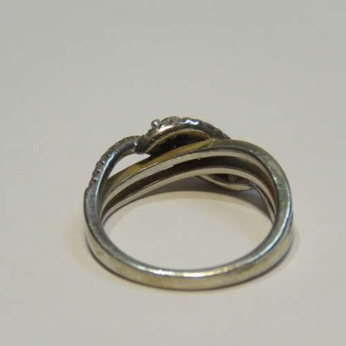 Jeulla Sterling silver ring with 40 small and 3 large clear stones - 3,8 g - Size N