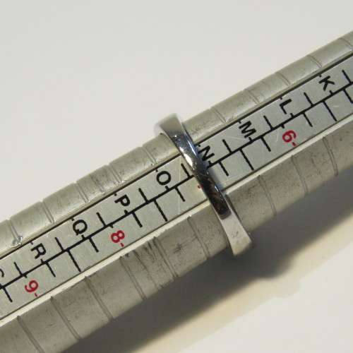 TK 316 Grade stainless ring with clear stones - Size N/O
