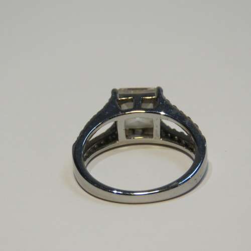 TK 316 Grade stainless ring with clear stones - Size N/O
