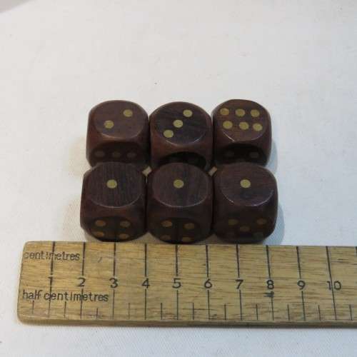 Vintage dominoes card and dice game box with all items - Dominoes and dice are wood with brass inlay