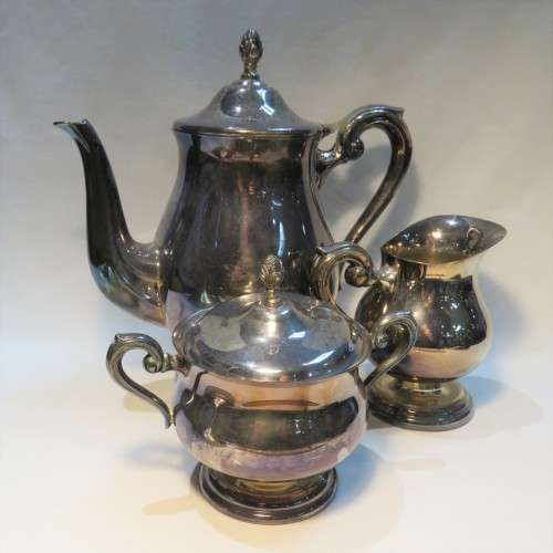 Vintage silverplated teapot, milk jug and sugar bowl - Never used - As new condition