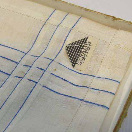 Pair of unused Pyramid cotton vintage handkerchiefs plus extra silk handkerchief - In original box
