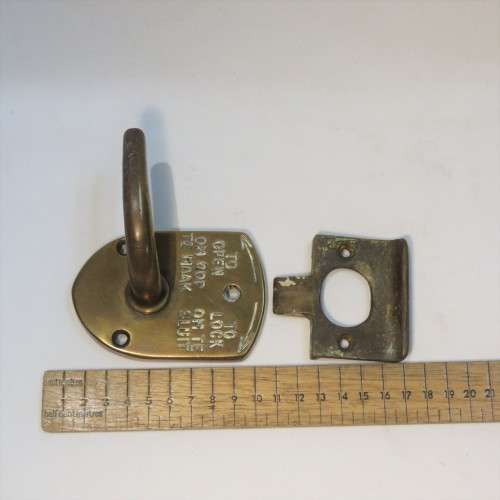 Vintage brass coin operated door lock - Disassembled
