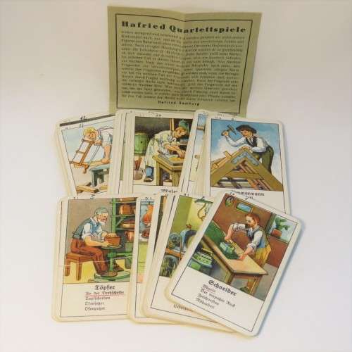Hafried Quartettspiele antique card game with rules