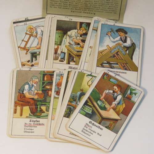 Hafried Quartettspiele antique card game with rules
