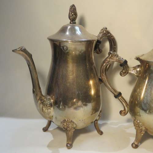 Vintage silverplated tea set - Tea pot, coffee pot, milk jug and sugar bowl