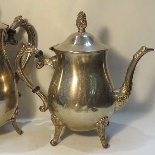 Vintage silverplated tea set - Tea pot, coffee pot, milk jug and sugar bowl
