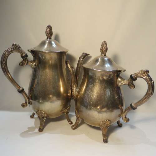 Vintage silverplated tea set - Tea pot, coffee pot, milk jug and sugar bowl