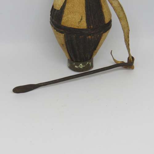 Wooden Opium/snuff vessel and spoon
