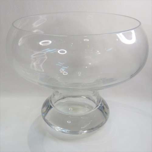 Heavy Vintage glass rose bowl / Salad bowl