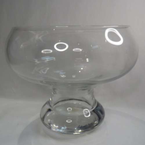 Heavy Vintage glass rose bowl / Salad bowl