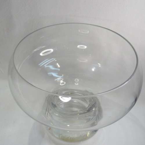 Heavy Vintage glass rose bowl / Salad bowl