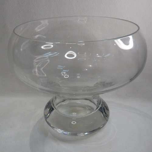 Heavy Vintage glass rose bowl / Salad bowl