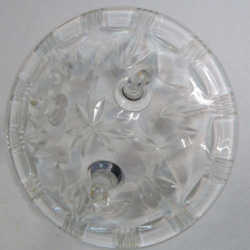 Vintage handmade cut glass bowl with legs