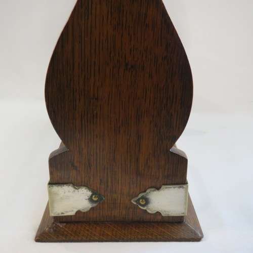 Edwardian Oak Tantalus with silver trimmings - Only 1 decanter plus 3 tops