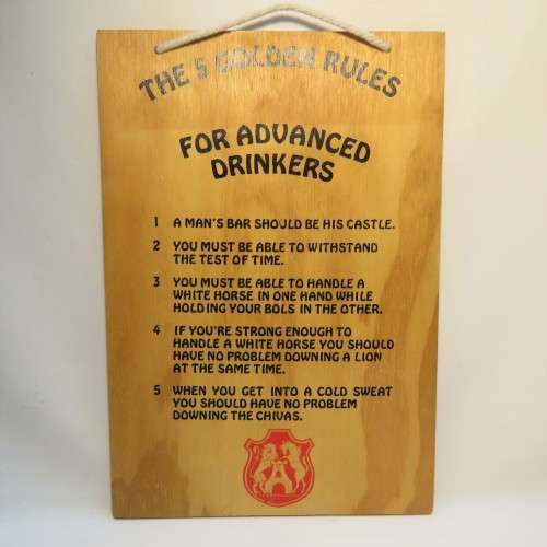 Bar Ornament - 5 Golden rules for advanced drinkers