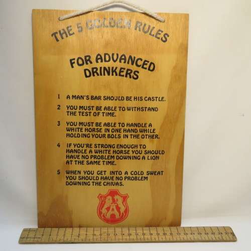 Bar Ornament - 5 Golden rules for advanced drinkers