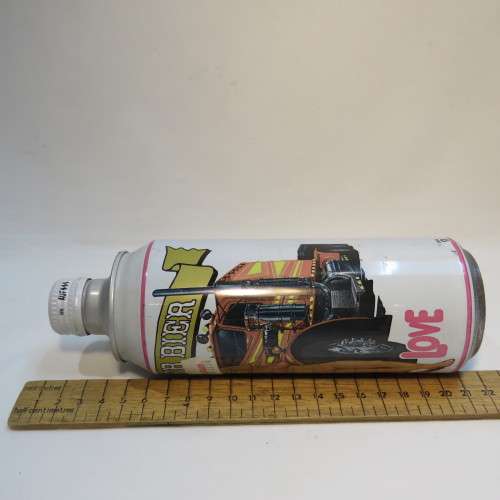 Vintage Trucker`s Love Pionier Bier beer tin bottle - Still sealed - Not to be consumed