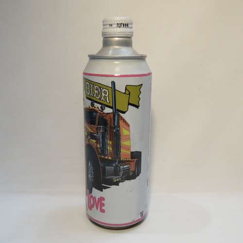 Vintage Trucker`s Love Pionier Bier beer tin bottle - Still sealed - Not to be consumed