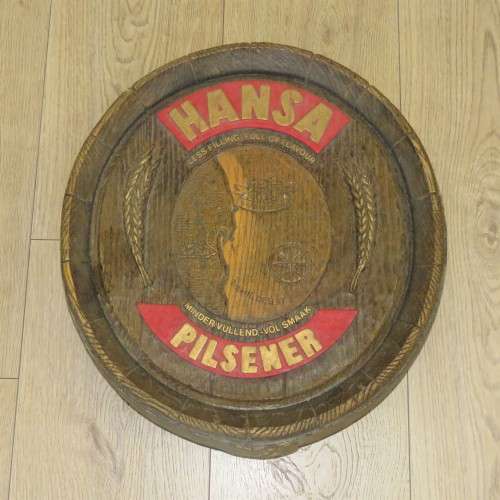 Hansa Pilsener foam barrel end wall hanging - Size 51 x 48 cm