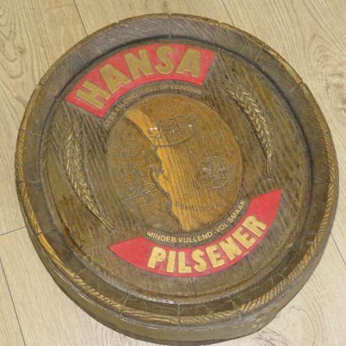 Hansa Pilsener foam barrel end wall hanging - Size 51 x 48 cm