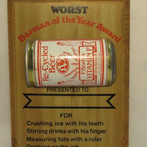 Worst Barman of the year award - Vintage