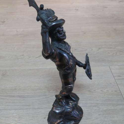 Brass coloured Alpen soldier on stand - 42 cm High
