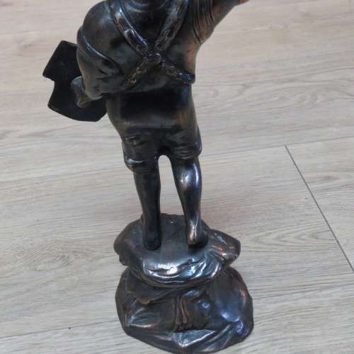 Brass coloured Alpen soldier on stand - 42 cm High