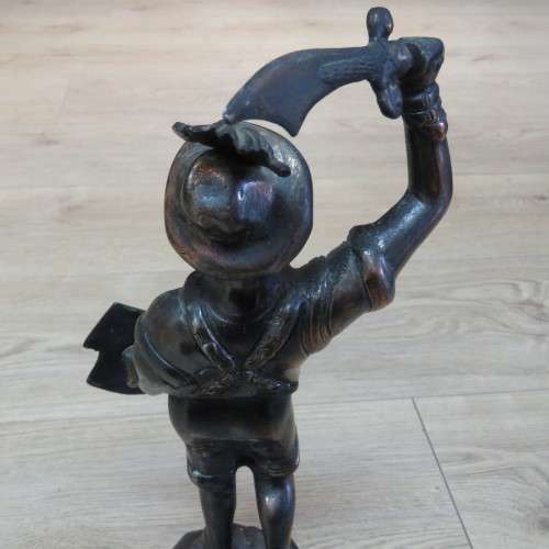 Brass coloured Alpen soldier on stand - 42 cm High