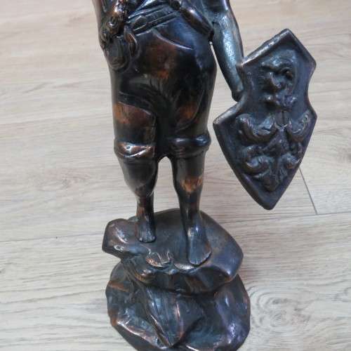 Brass coloured Alpen soldier on stand - 42 cm High