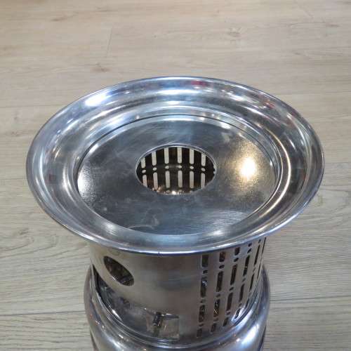 Vintage Broggi burner/food warmer with 3 adapter plates - 26 cm High - Base 19 x 19 cm