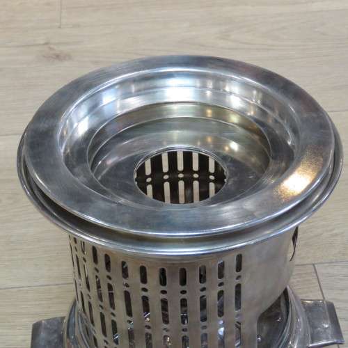 Vintage Broggi burner/food warmer with 3 adapter plates - 26 cm High - Base 19 x 19 cm