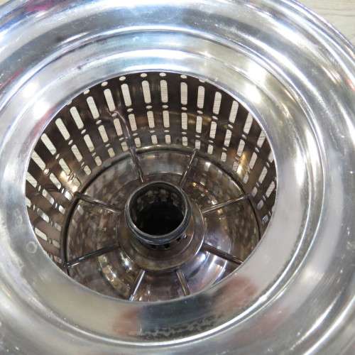 Vintage Broggi burner/food warmer with 3 adapter plates - 26 cm High - Base 19 x 19 cm