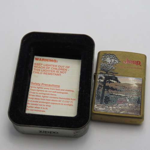 JEEP brass Zippo in tin - Dated 1998