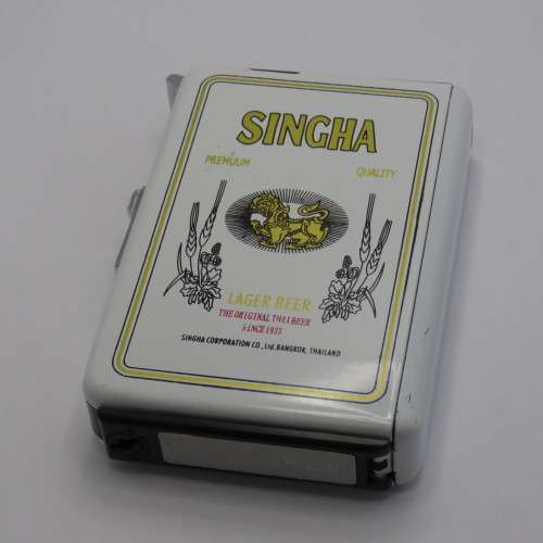 Singha Beer cigarette dispenser, lighter combo