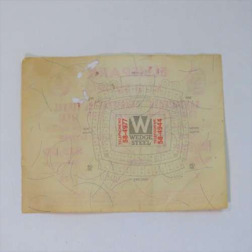 1987 Ellispark Currie Cup final ticket - Some damage