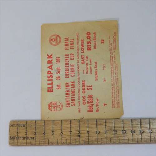 Ellispark 1987 Currie Cup final ticket