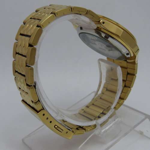 Seiko 5 Automatic mens watch with black dial - Gold tone - 7S26-02H0 - Excellent condition