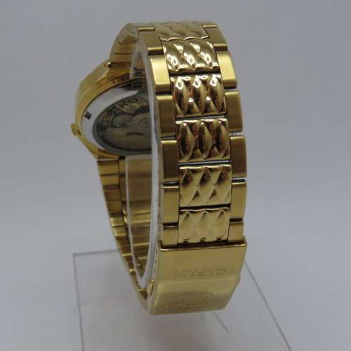 Seiko 5 Automatic mens watch with black dial - Gold tone - 7S26-02H0 - Excellent condition